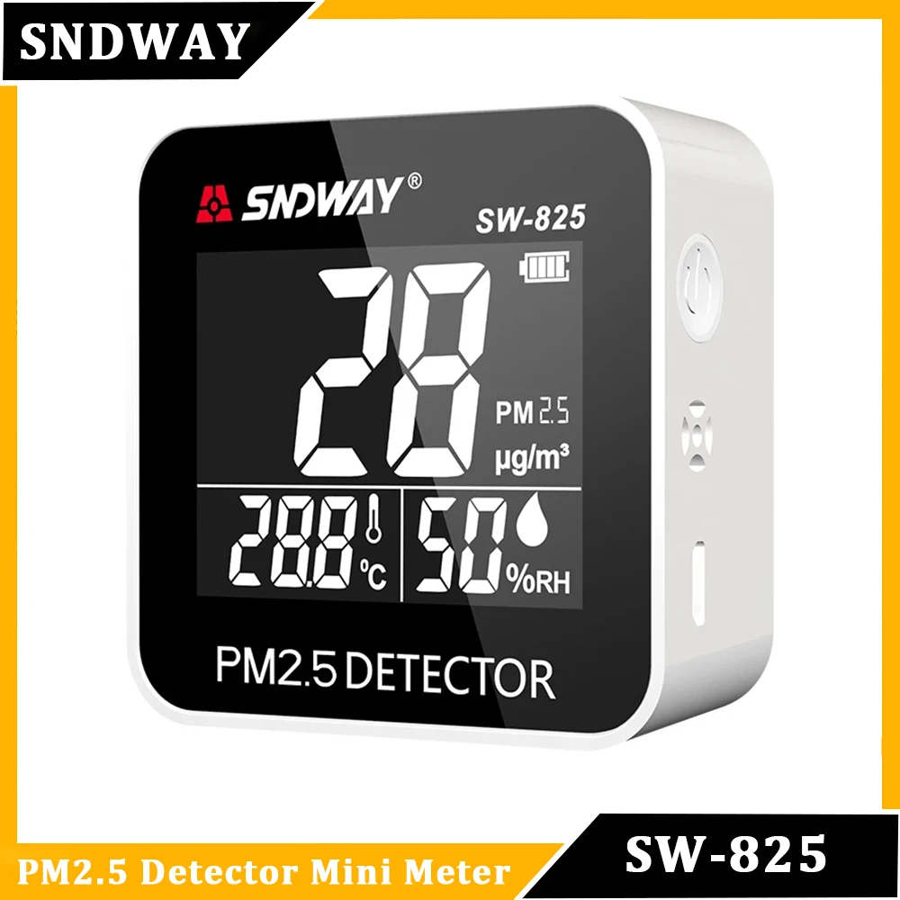 SNDWAY แท้100% PM 2.5 Detector รุ่น SW-825 เครื่องวัดปริมาณฝุ่น 3in1 มี sensor วัดค่า PM2.5 วัดอุณหภ