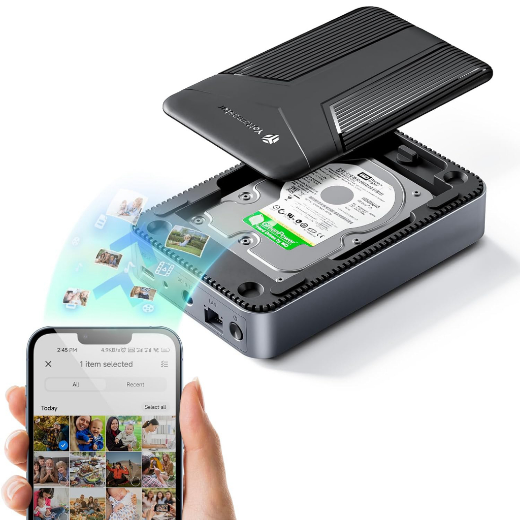 Yottamaster 20TB NAS ตัวปิดระบบคลาวด์ส่วนตัว สําหรับ 2.5 3.5 นิ้ว SATA HDD DiskStation Network Attached Storage Global Access Auto Backup SDVN Encryption Samba DLNA Plex (ไม่มี HDD)