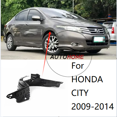 ด้านหน้า Fender Liner สําหรับ HONDA CITY TMO 2009 2010 2011 2012 2013 2014 ด้านหน้า Fender Liner แผงด้านในพลาสติก Guard Shield Part