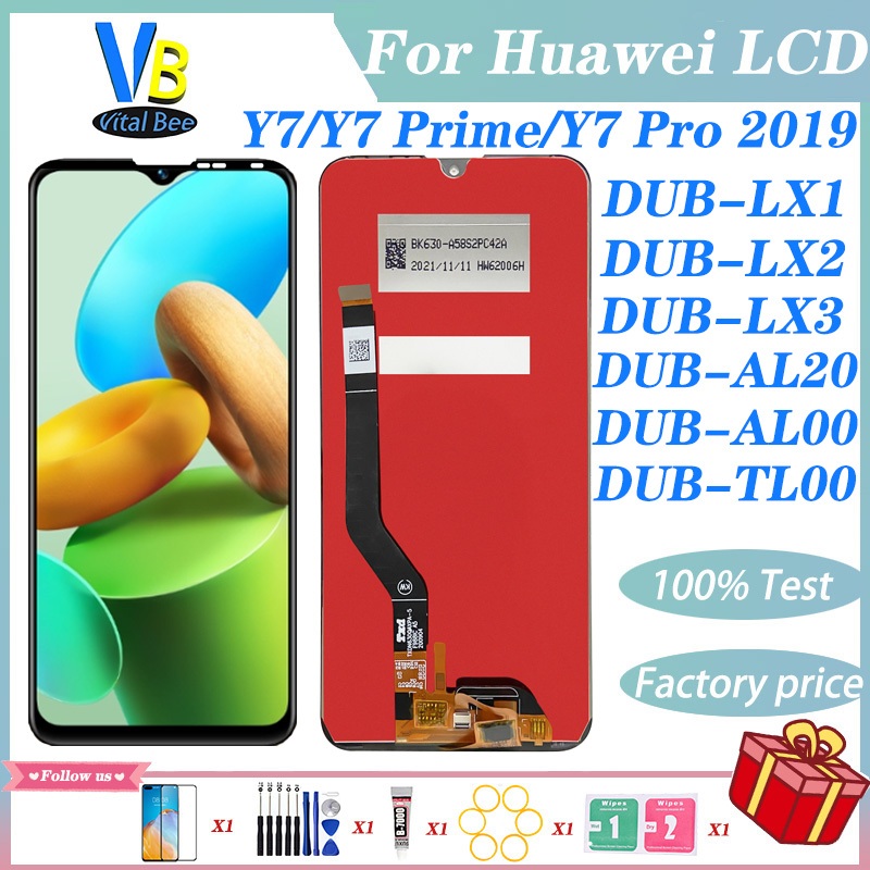 อะไหล่หน้าจอสัมผัส LCD DUB-LX1 DUB-LX3 แบบเปลี่ยน สําหรับ Huawei Y7 Y7 Pro Y7 Prime 2019