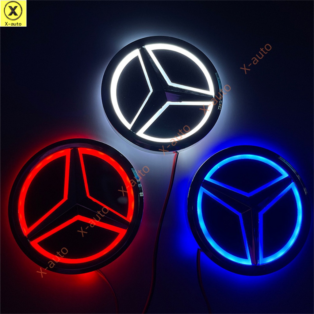 5D รถ LED ตราสัญลักษณ์โลโก้แสงเข้ากันได้กับ Mercedes-Benz - 9.5 ซม. และ 8.7 ซม. - เปลี่ยนโลโก้รถเดิม