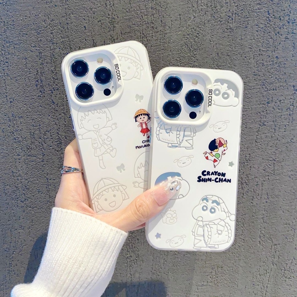 เคส SAMSUNG Crayon Shin-chan Chi-bi Marukoกรณีอะนิเมะน่ารักSamsung galaxy s24fe s25 ultra note20 ultra s20 fe s21 s22 + s23 plus s24 ultra 5Gปลอก casing