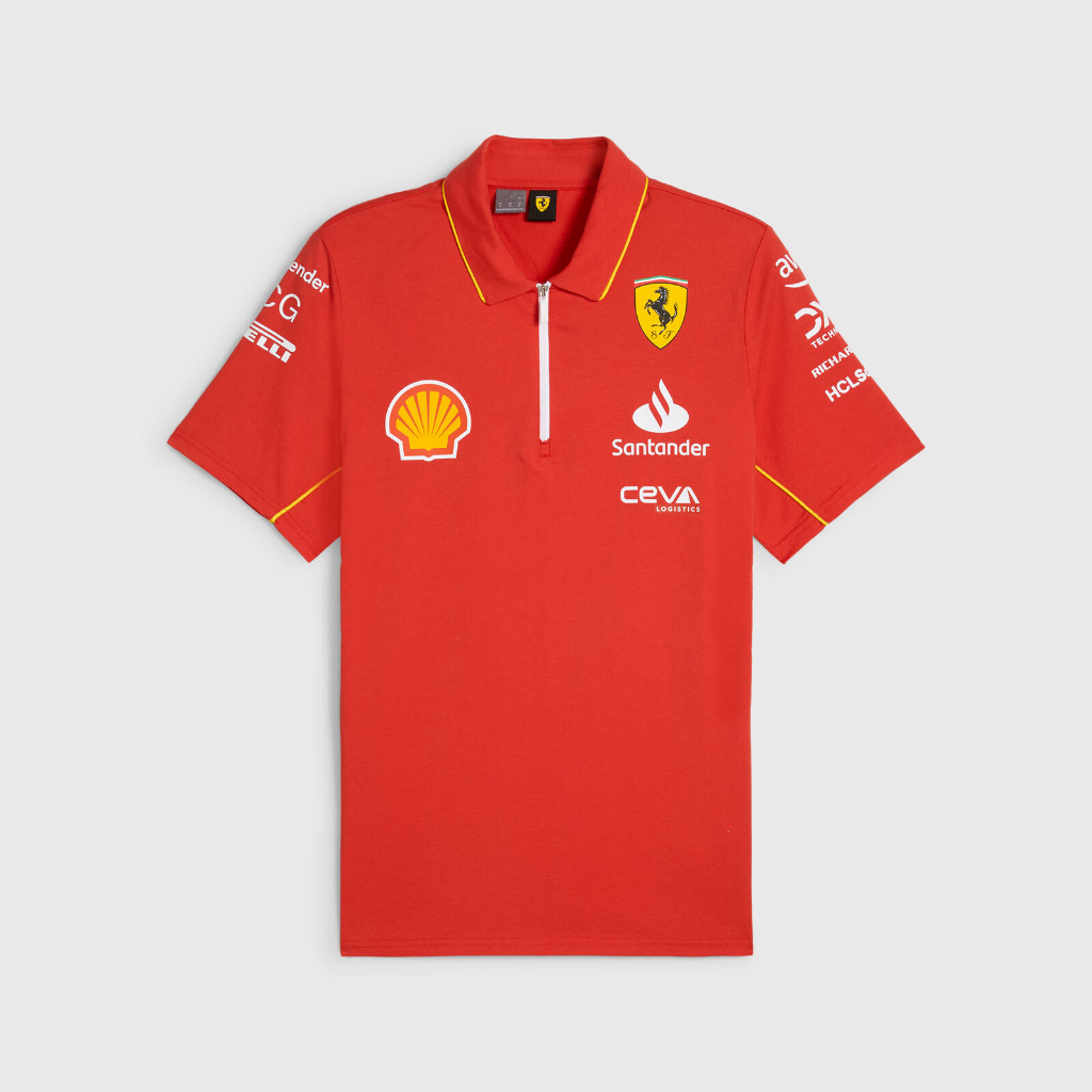 เสื้อยืดโปโลลําลอง ลายทีม Scuderia Ferrari f1 2024 2025