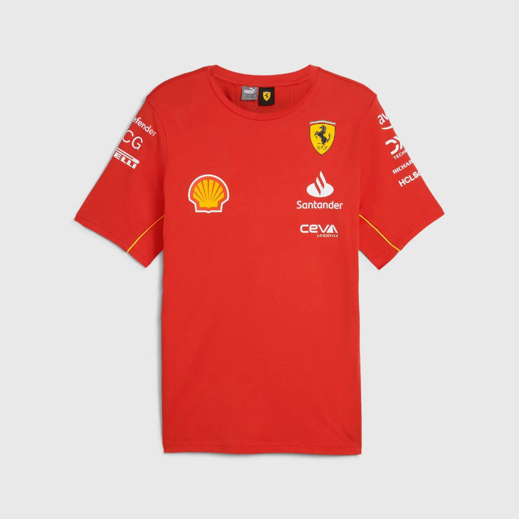 F1 2024 เสื้อยืดโปโลลําลอง ลายทีม Scuderia Ferrari