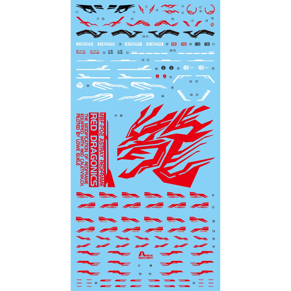 AMAX MG Gundam Astray Red Dragon Water Decal