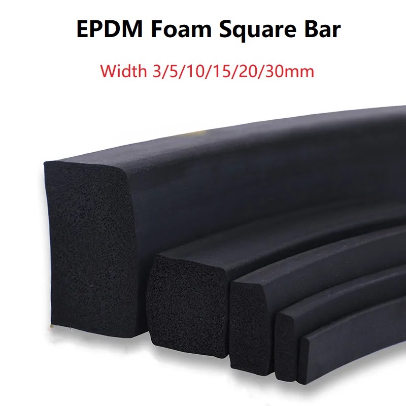 EPDM Rubber Foaming Sealing Strips Flat Square Strip Distribution Cabinet Box EPDM Sponge Sealing Strip  แถบโฟมยางซีล ทรงสี่เหลี่ยม กว้าง 3 5 10 15 18 20 25 30 มม. สําหรับกล่องตู้