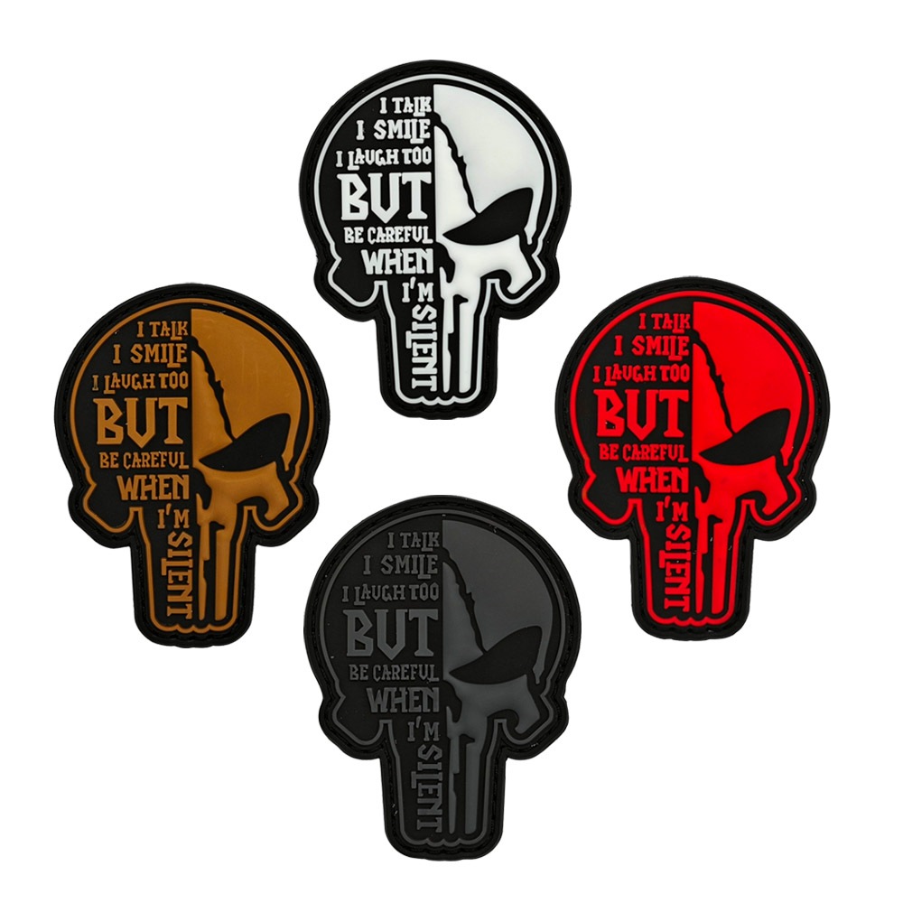 Punisher Skull Tactical Morale Badge สนุก PVC ยาง Patch Fastener