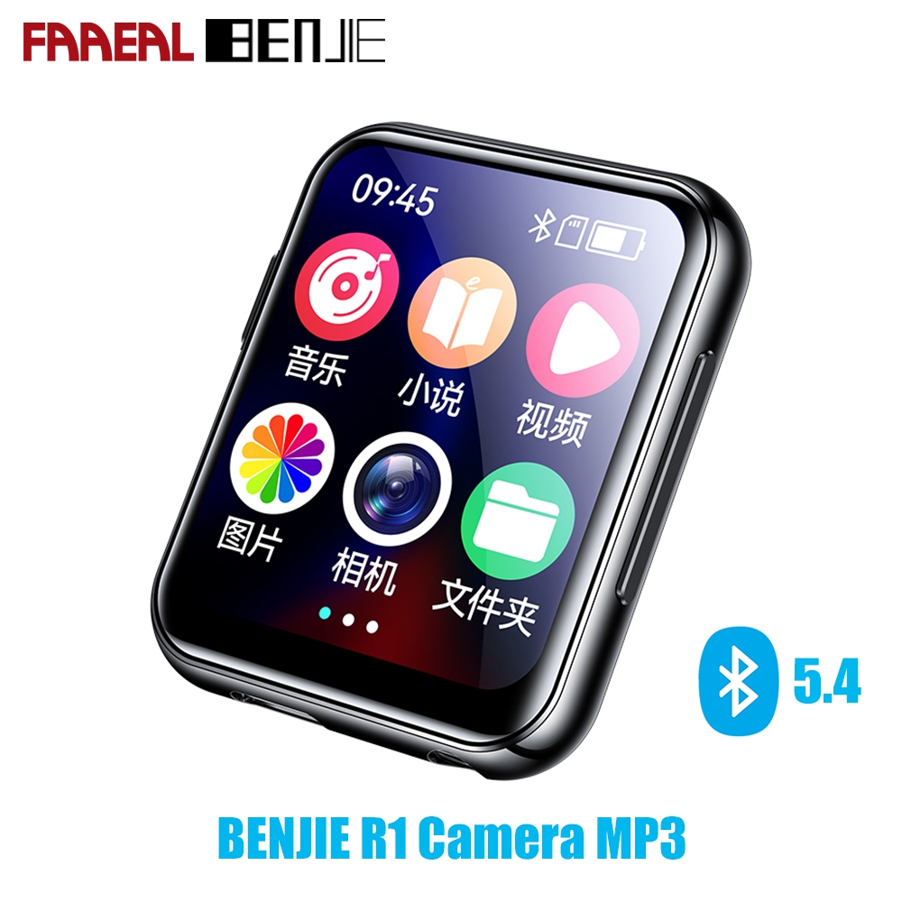 FAAEAL BENJIE R1 กล้องเครื่องเล่นเพลงไม่มีหน่วยความจํารุ่น Bluetooth5.4 รองรับการ์ด SD ฟังก์ชั่น OTG เครื่องเล่น MP3 พร้อมลําโพงในตัว FM E-Book เพลงนาฬิกา Walkman แบบพกพา