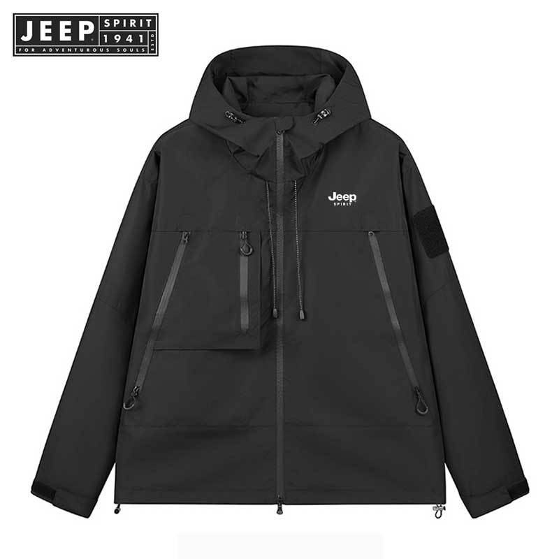 Jeep SPIRIT 1941 ESTD เสื้อแจ็กเก็ตกันฝน กันลม สไตล์ใหม่ เหมาะกับฤดูใบไม้ผลิ สําหรับผู้ชาย 2024