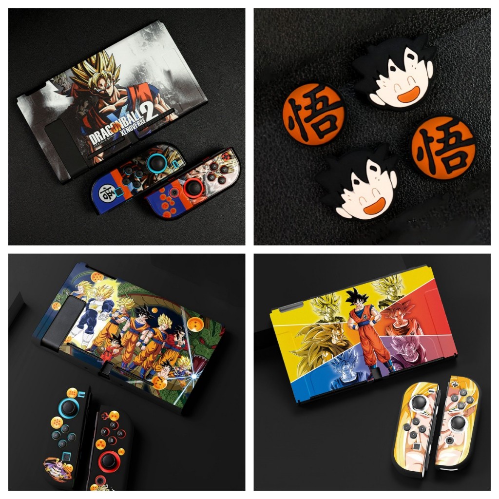 เคสป้องกันจอยสติ๊ก TPU แบบนิ่ม กันลื่น ป้องกันรอยขีดข่วน ลายดราก้อนบอล กันกระแทก สําหรับ Nintendo Switch OLED