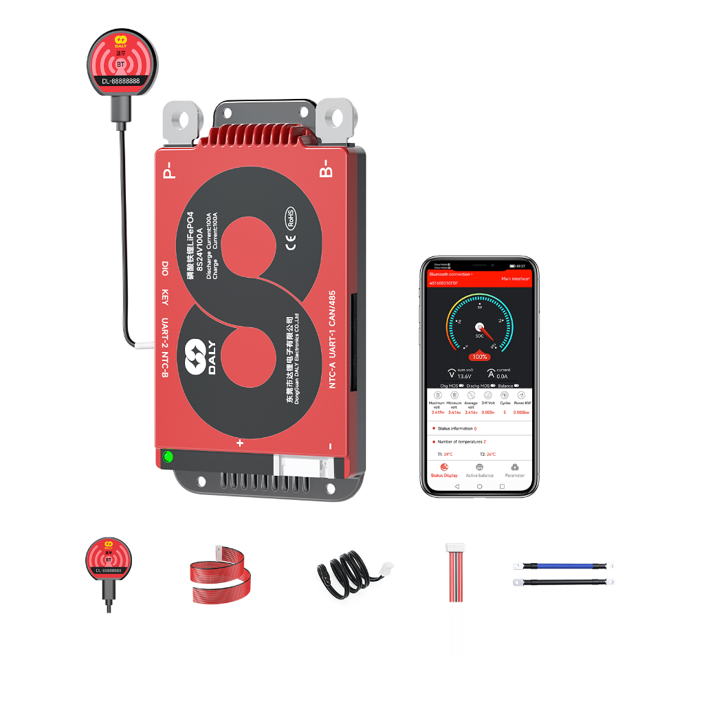 Daly สมาร์ท BMS Li-ion แบตเตอรี่ 3s 12v 7s 24V 13s 48V 16S 60V 20S 72V BMS 40A 60A 100A RS485 CANBUS