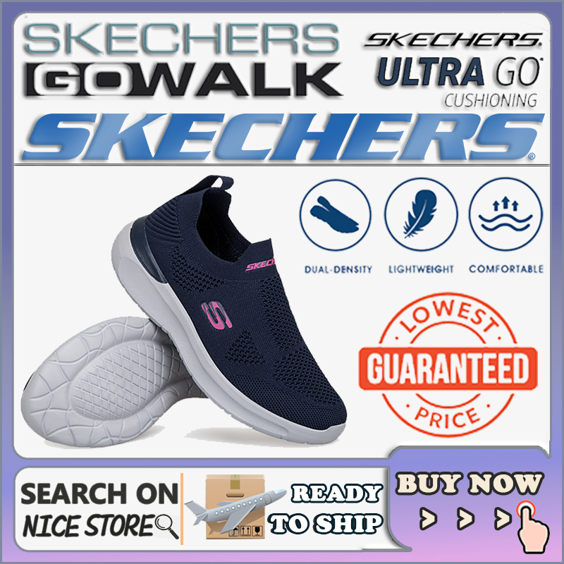 [รองเท้าผ้าใบผู้หญิง] Skechers_ Go-walk รองเท้าผ้าใบ สลิปออน กีฬา รองเท้าส้นแบน Kasut Sukan Wanita Walking Running Girl 9ZBG