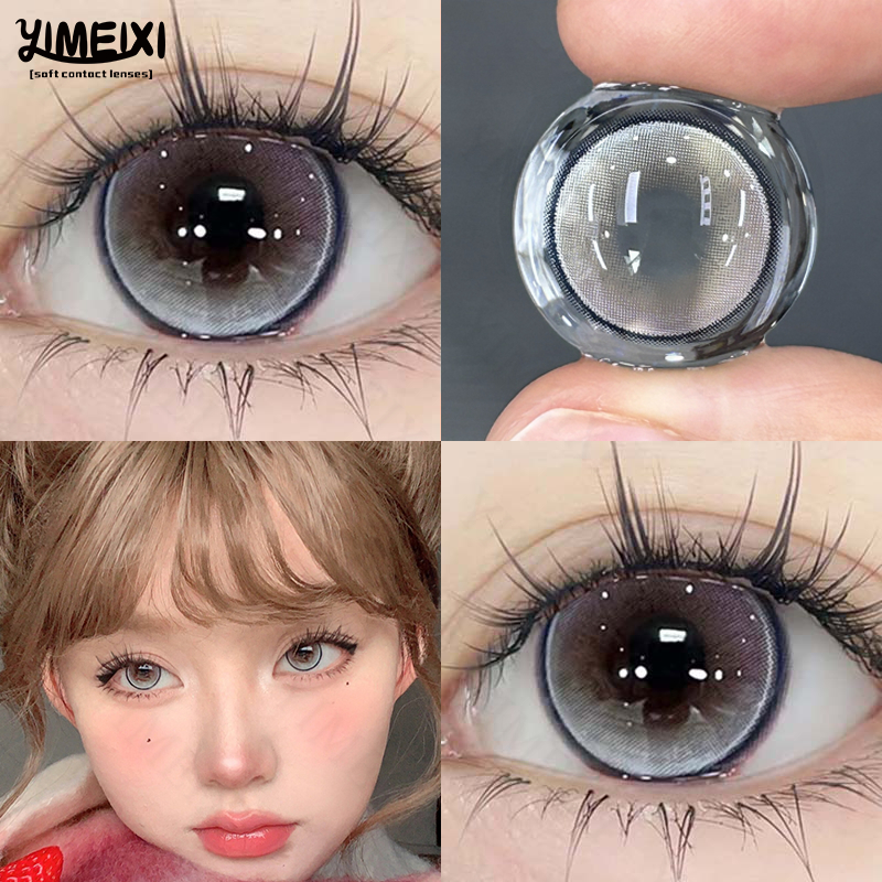（COD& Grade lens)Yimeixi คอนแทคเลนส์ สีเทา สีฟ้า พร้อมลูกปัดแก้ว เกรด 14.2 มม. สําหรับแต่งหน้า 1 ปี cosplay eyes