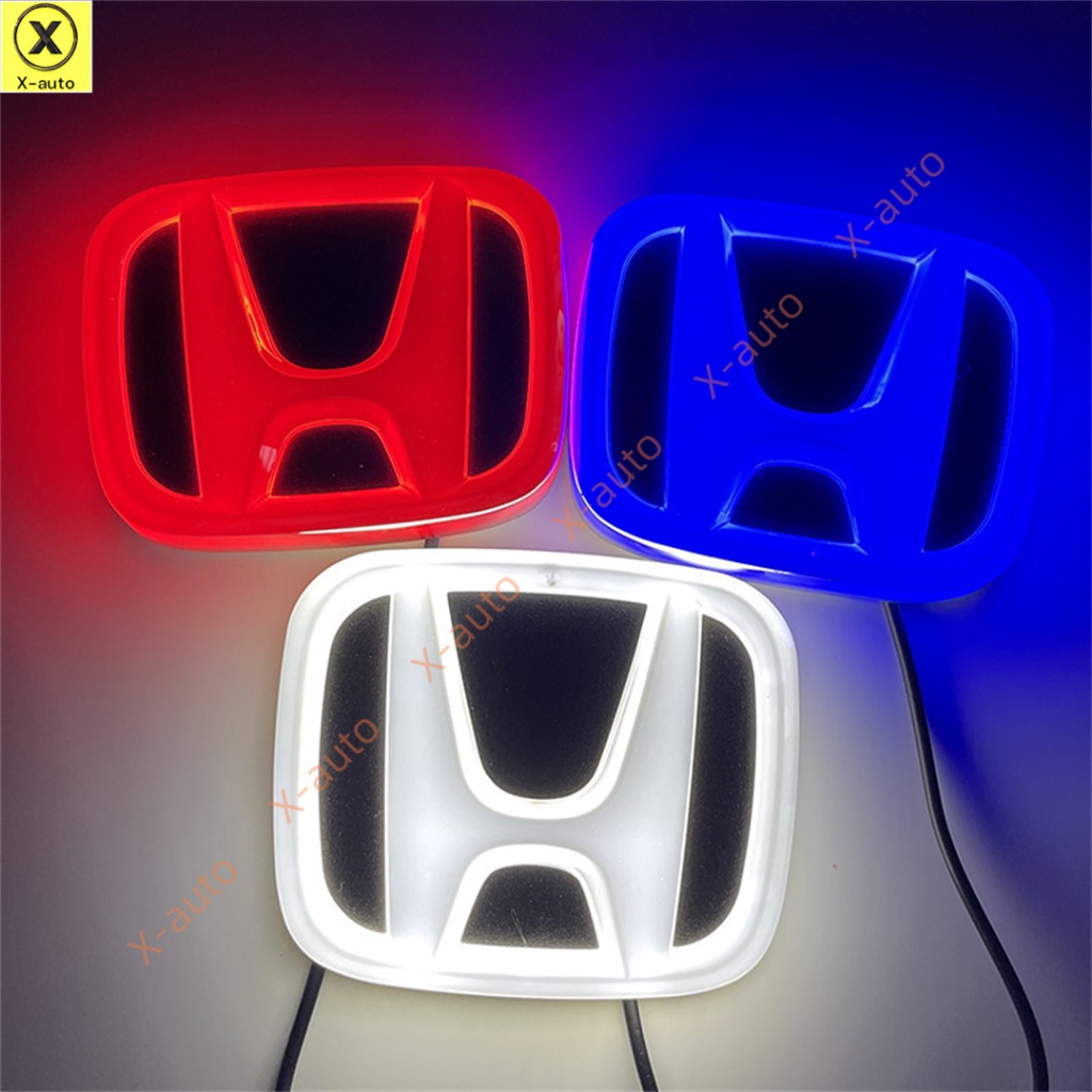 ป้ายโลโก้สัญลักษณ์ LED รถยนต์ 4D เข้ากันได้กับ Honda - เหมาะกับด้านหน้าและด้านหลัง - เปลี่ยนโลโก้รถ - เหมาะกับ Honda Civic City Odyssey Vezel และอื่นๆ