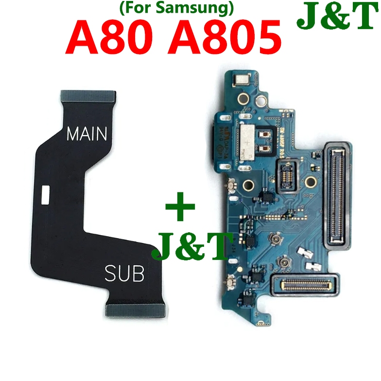 บอร์ดพอร์ตชาร์จ USB A80 พร้อมตัวเชื่อมต่อ ic สายแพ สําหรับ Samsung Galaxy A80