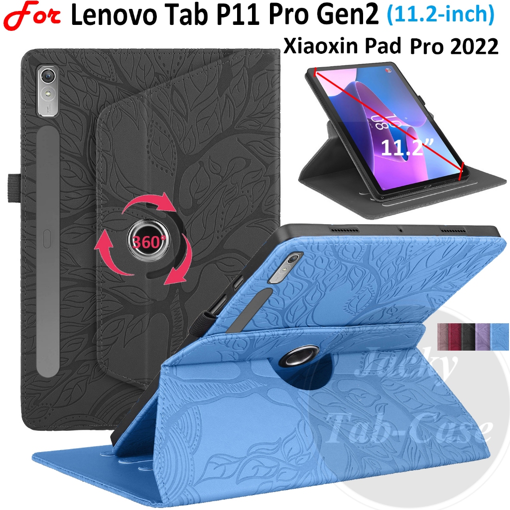 เคสโทรศัพท์มือถือหนัง PU แบบฝาพับ หมุนได้ ตั้งได้ สําหรับ Lenovo Tab P11 Pro Gen2 (2nd Gen) 11.2 นิ้