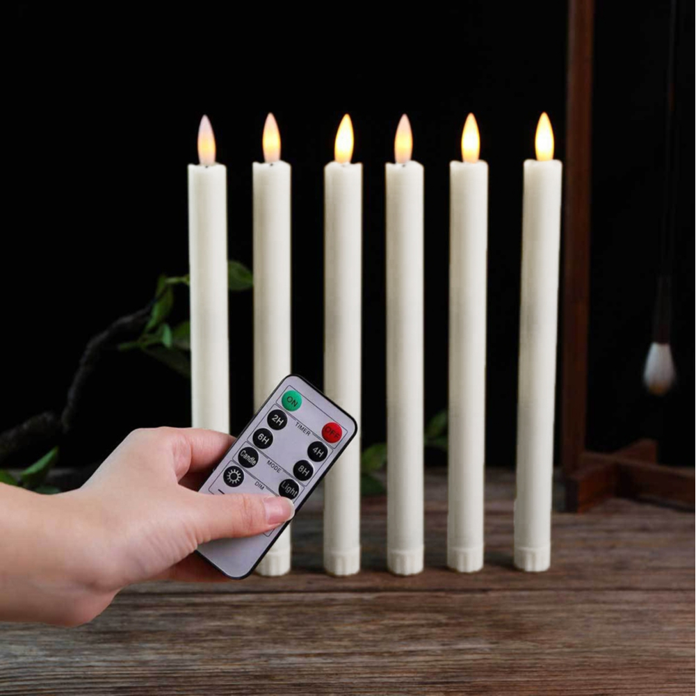 {ขายดี-2024} เทียนไฟฟ้า โคมไฟเทียน LED พร้อมรีโมตคอนโทรลไฟฟ้า สําหรับปาร์ตี้คริสต์มาส 6 ชิ้น [Truman.th]