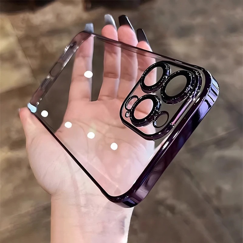 เคสโทรศัพท์มือถือ ซิลิโคนนิ่ม แบบใส หรูหรา สําหรับ iPhone 15 14 12 13 11 Pro Max 14Plus