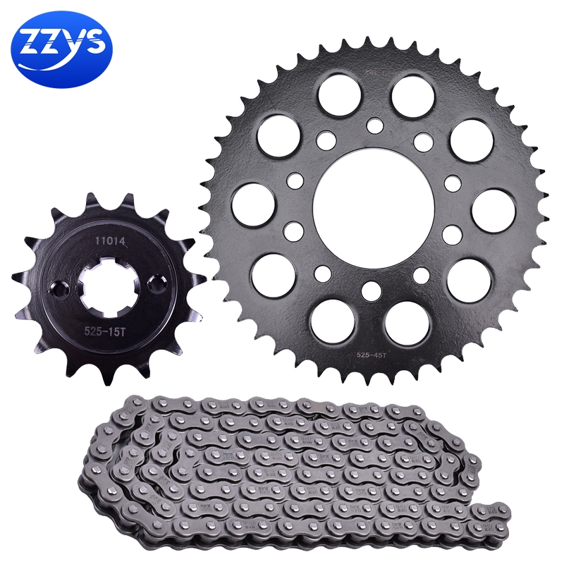 525 15T 45T รถจักรยานยนต์ด้านหน้าด้านหลังเฟืองโซ่ชุดสําหรับ Honda VFR400 ZG,RG,RG-YA,ZH NC21