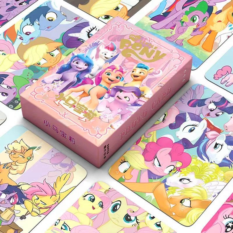 My Little Pony Lomo Cards 50 การ์ดแฟลชเลเซอร์หายากสไตล์อะนิเมะอุปกรณ์ต่อพ่วงของขวัญสำหรับเด็กผู้หญิง
