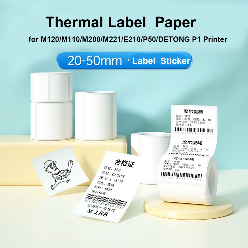 สติกเกอร์ฉลากความร้อน อเนกประสงค์ 20-50 มม. สําหรับเครื่องพิมพ์ฉลาก Phomemo M110 M120 M200 M220 E210