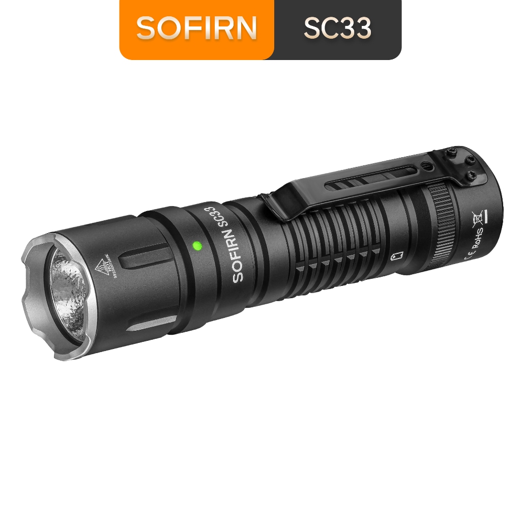 Sofirn SC33 Cree XHP70.3 HI ไฟฉาย LED 5200lm ที่มีประสิทธิภาพ 21700 USB C ชาร์จไฟฉายหาง E-switch