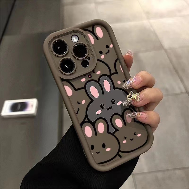 เคส Realme Narzo 50 Narzo 10 Narzo 10A Narzo 20 pro Narzo N55 Narzo 20 Narzo 30A Narzo 50A Prime Narzo 20A ซิลิโคนขอบตรงน่ารักกระต่ายโทรศัพท์กรณี