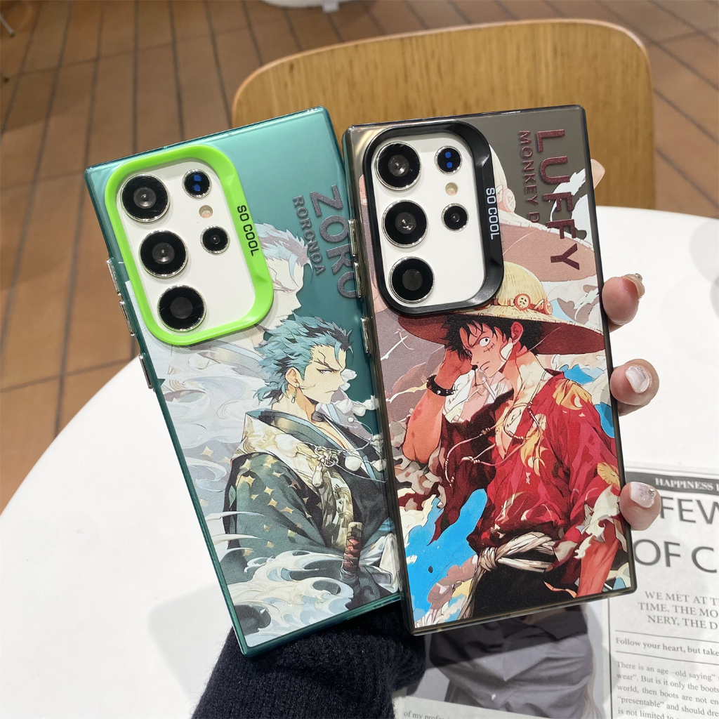 เคส อะนิเมะ ONE PIECE Monkey D Luffy Roronoa Zoro กรณี Samsung galaxy s24fe s25 ultra note20 ultra s20 fe s21 s22 + s23 plus s24 ultra 5G ปลอก casing