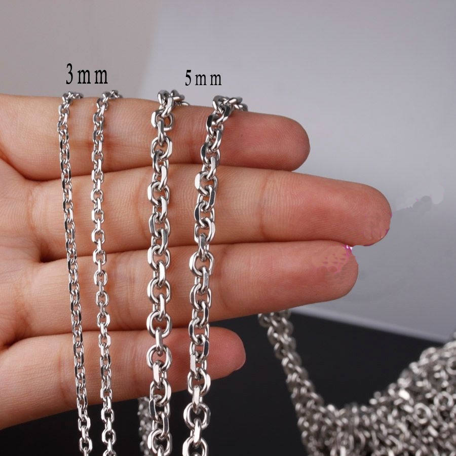 สร้อยคอโซ่ สเตนเลส 316L สีเงิน ขนาด 2-8 มม. ยาว 18-30 นิ้ว สําหรับผู้ชาย เครื่องประดับ ส่งฟรี