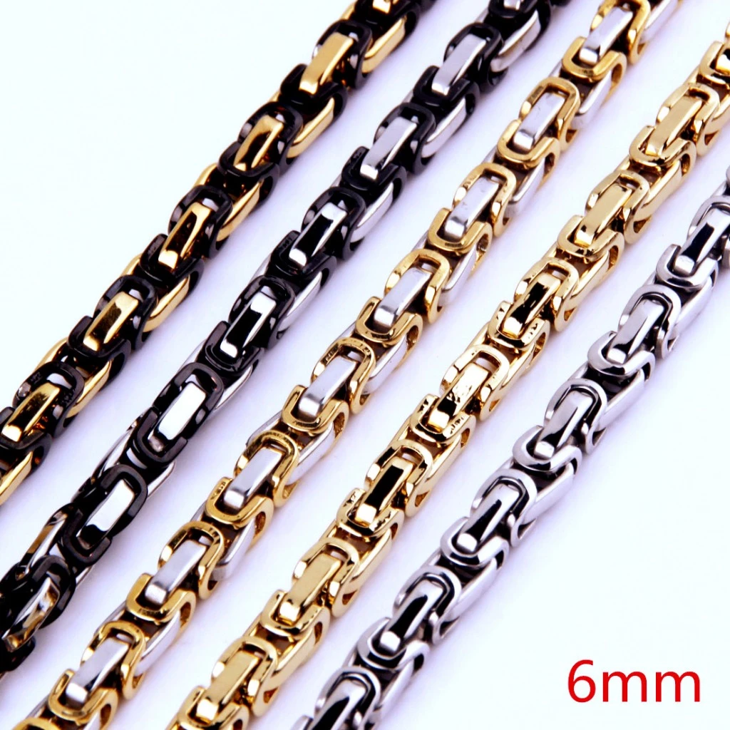 สร้อยคอโซ่ สเตนเลส 316L 6 มม. เครื่องประดับแฟชั่น สําหรับผู้ชาย ผู้หญิง