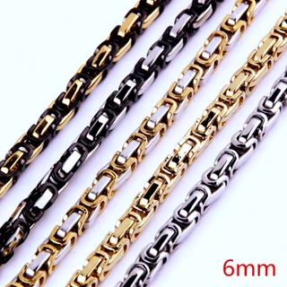สร้อยคอโซ่ สเตนเลส 316L 6 มม. เครื่องประดับแฟชั่น สําหรับผู้ชาย ผู้หญิง