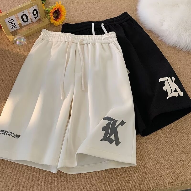 (ขนาด M-8XL) Cube แฟชั่นขนาดใหญ่ยี่ห้อ Casual หลวม Men Women Unisex Casual Baggy กางเกงโพลีเอสเตอร์บางส่วนผ้าฝ้ายขนาดพิเศษกางเกงครึ่งเอวยางยืดกางเกงขาสั้นขนาดใหญ่