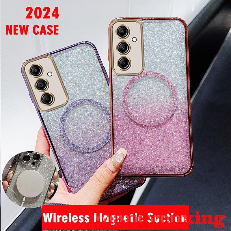 เคสโทรศัพท์มือถือ ซิลิโคนนิ่ม กันกระแทก พร้อมตัวดูดแม่เหล็กไร้สาย สําหรับ samsung a55 5g 2023 a35 SFCSWX01