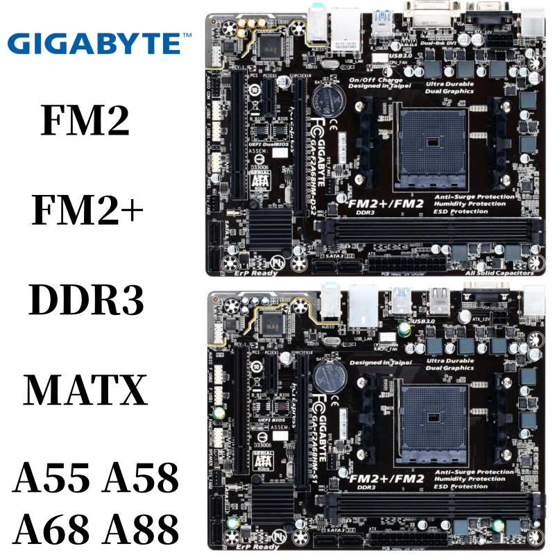 Gigabyte F2A68HM-DS2 S1 F2A58-DS2 F2A78M F2A88M FM2 + เมนบอร์ดเดสก์ท็อปแบบบูรณาการ AMD เมนบอร์ด AMD 