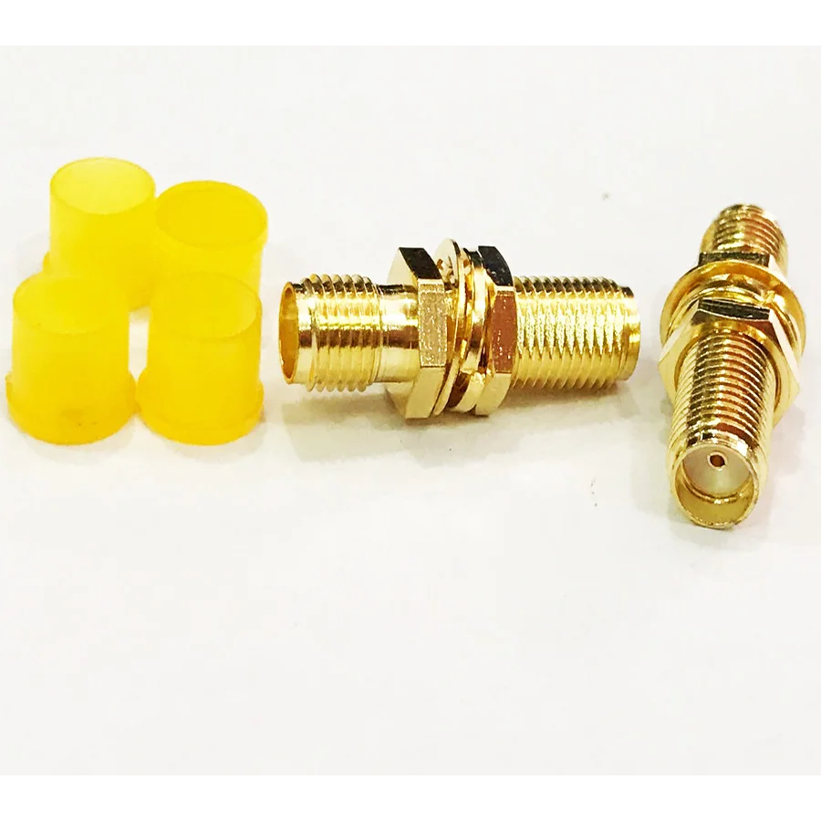อะแดปเตอร์เชื่อมต่อ SMA Female to SMA Female Nut Bulkhead RF 2 ชิ้น