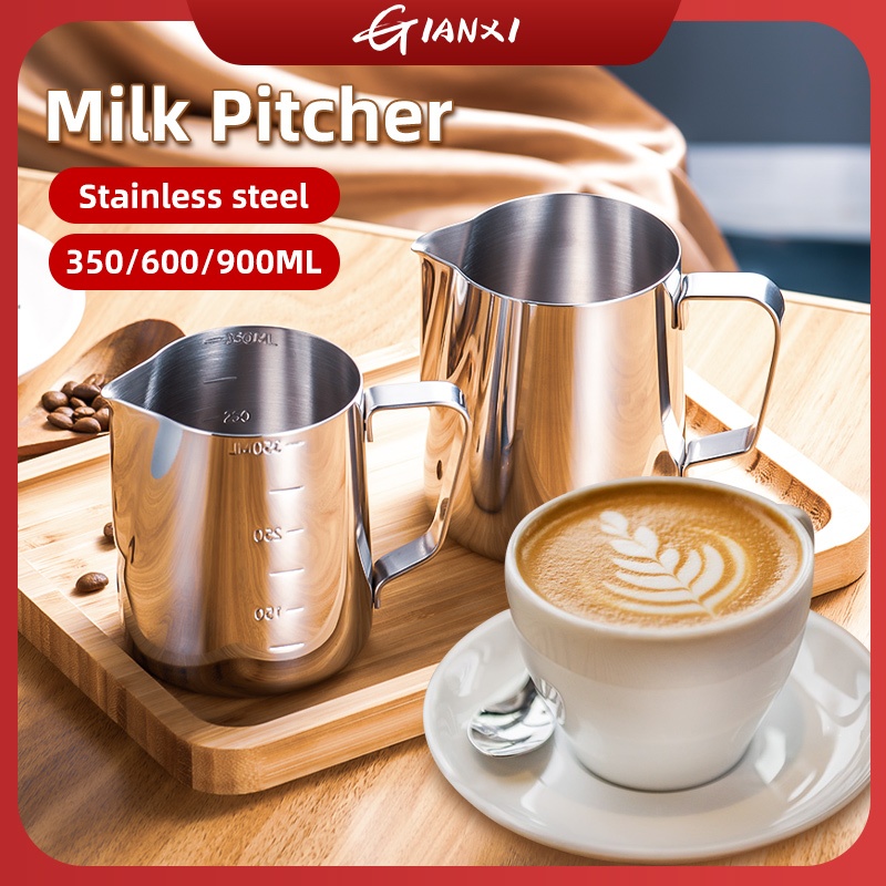 Gianxi 【พร้อมส่ง】เหยือกตีฟองนม กาแฟเอสเปรสโซ่ แบบสเตนเลส 350 มล. |600 มล.| 900 มล.