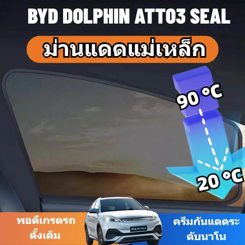 Byd dolphin seal atto3 accessories ม่านบังแดด หน้าต่างรถยนต์ ตาข่ายป้องกันยุง บล็อกแม่เหล็ก อัลตราไวโอเลต ป้องกันยุง ความเป็นส่วนตัว ระบายความร้อน ความยืดหยุ่นสูง