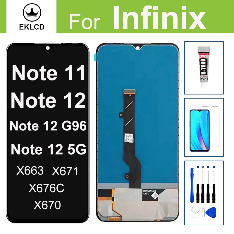แสดงผลสำหรับ Infinix Note 11 Note 12 X663 X663C Note12 2023 G96 Pro 5G X670 จอแสดงผล LCD หน้าจอสัมผัส Digitizer ชุดเปลี่ยน
