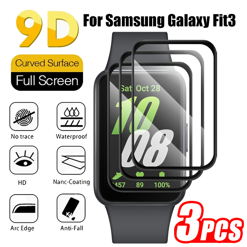 SAMSUNG 3d HD Tempered Full Screenป้องกันฟิล์มสําหรับSamsung Galaxy Fit3 นาฬิกาScratchProofฟิล์มหน้าจอสําหรับSamsung Galaxy Fit 3 อุปกรณ์เสริมไม่ใช่แก้ว
