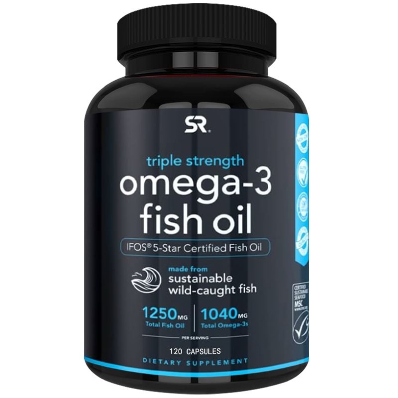 Omega 3 Fish Oil - Heart, Brain and Immune อาหารเสริมสําหรับผู้ชายและผู้หญิง - 1250 มก. - 30/60/120 เม็ด
