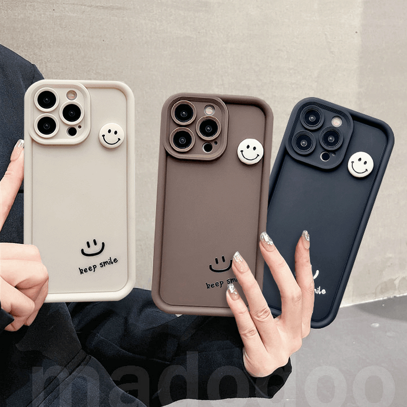 เคส Realme 12 11 10 Pro Pro+ 9i 4G 5G 9 8i 8 C17 7i 7 6 Plus 2 C1 C15 C12 C25 C25S C20 C11 2021 Narzo 20 30 ProPlus 30A Cute Sweet Handmade 3D smiley face doll Cartoon High Quality Thicken Fine Hole Anti-fall Lens Protection Soft Phone Case JT 09