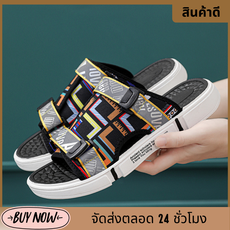 ใหม่ รองเท้าแตะชายหาด แถบสะท้อนแสง กันลื่น ทนต่อการสึกหรอ ทนต่อกลิ่น สําหรับผู้ชาย และผู้หญิง