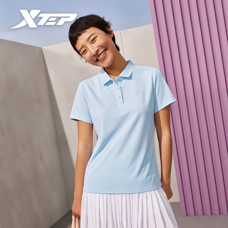 Xtep เสื้อยืดลําลอง แฟชั่นเรียบง่าย สําหรับผู้หญิง