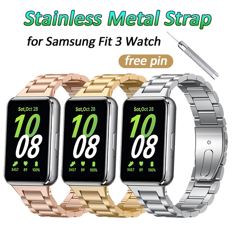 สายนาฬิกาข้อมือ โลหะสเตนเลส แบบเปลี่ยน สําหรับ Samsung Fit 3 Samsung Galaxy Fit 3