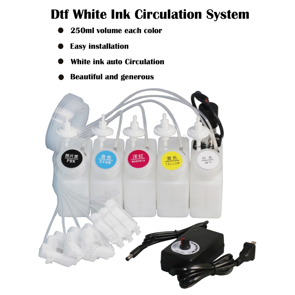 *พร้อมส่ง* Dtf Ciss พร้อมมิกเซอร์ สีขาว สําหรับเครื่องพิมพ์ Epson L1800 L1800 L805 Dtf