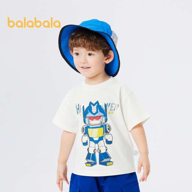 Balabala เสื้อยืดแขนสั้น แบบแห้งเร็ว แฟชั่นฤดูร้อน สําหรับเด็กผู้ชาย