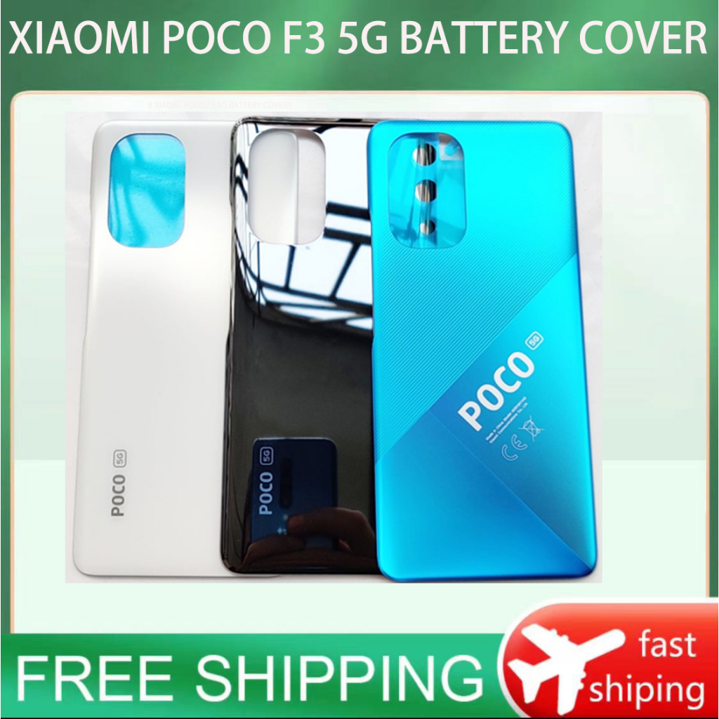 ของแท้ 100% ฝาครอบแบตเตอรี่ด้านหลัง พร้อมกาว CE แบบเปลี่ยน สําหรับ Xiaomi Poco F3 5G