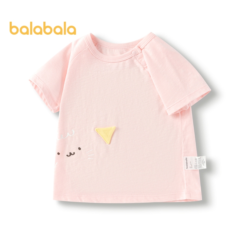Balabala เสื้อยืดแขนสั้น ลายน่ารัก แฟชั่นฤดูร้อน สําหรับเด็กผู้หญิง และเด็กผู้ชาย 2024