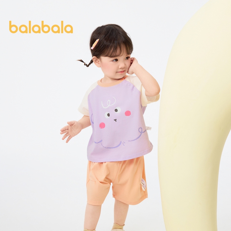 Balabala เสื้อยืดแขนสั้น สําหรับเด็กผู้ชายและเด็กผู้หญิง 2024