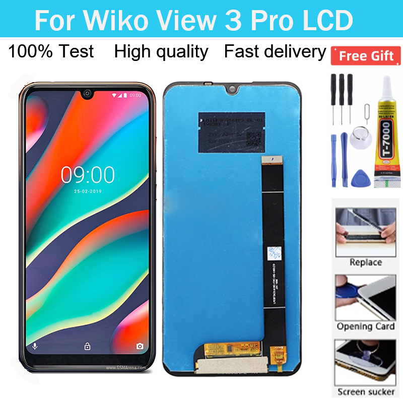อะไหล่หน้าจอสัมผัสดิจิทัล lcd 6.3 นิ้ว แบบเปลี่ยน สําหรับ Wiko View 3 Pro Wiko View3 Pro